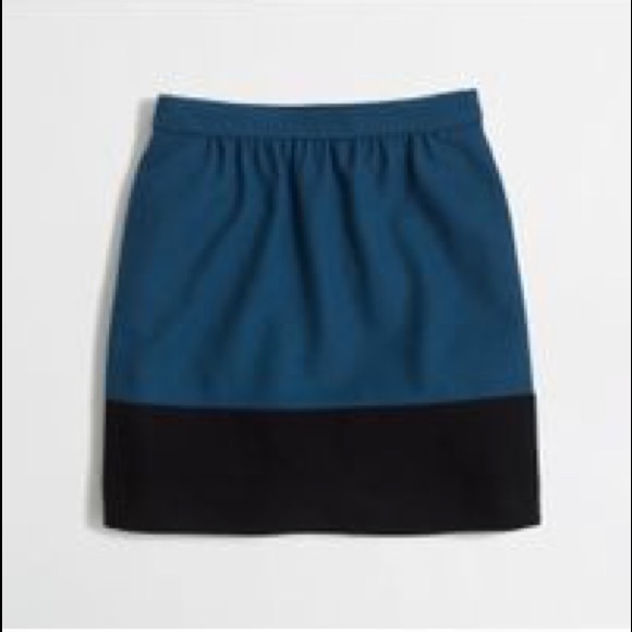 J. Crew Navy Blue Wool Mini Skirt - Picture 1 of 5
